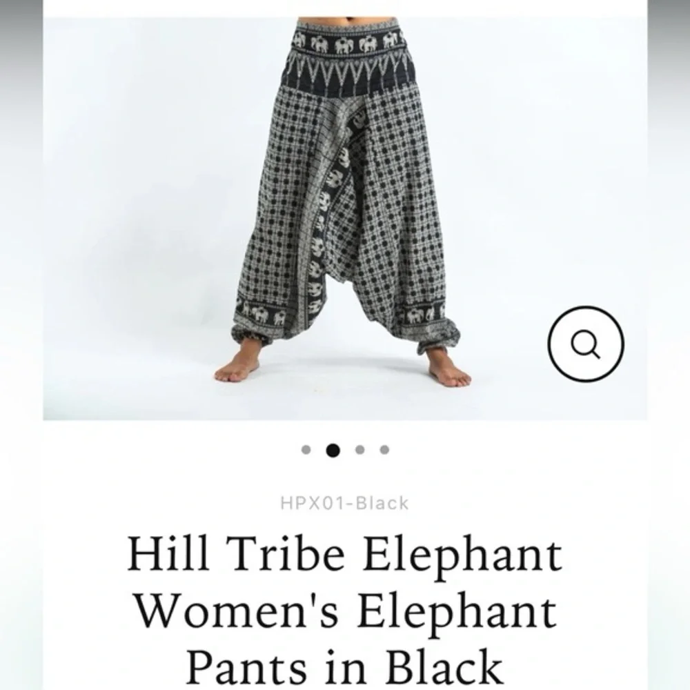 Hill tribe elephant women Aladdin style free cotton pants - Picture 7 of 12